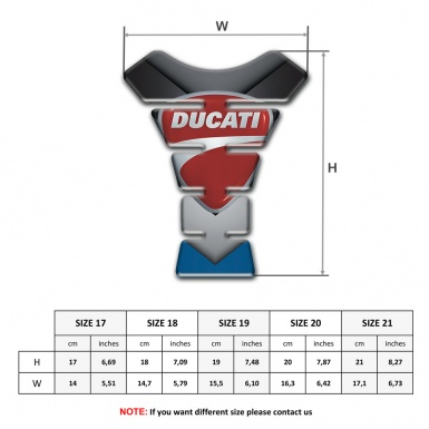 Ducati Tank Pad Protector V Shape Design print with Classic Logo 