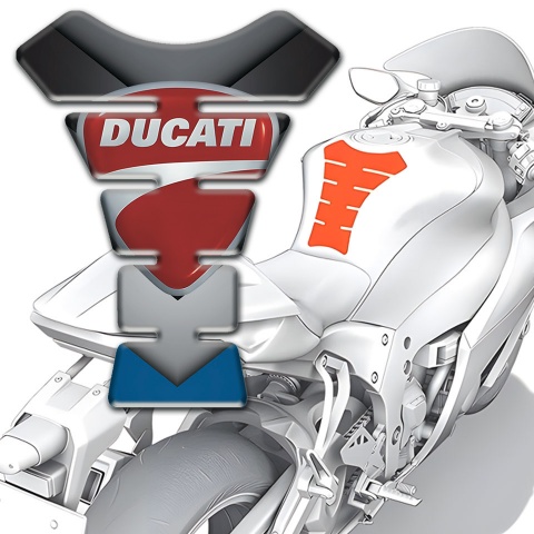 Ducati Tank Pad Protector V Shape Design print with Classic Logo 