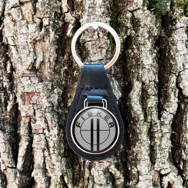 Karma Fisker Keychain Leather Light Grey Honeycomb Edition