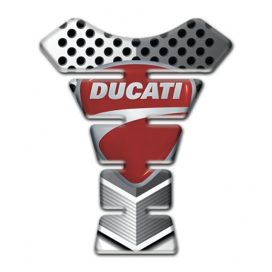 Ducati Tank Protector White Gray Perforated Base Classic Logo Style 