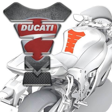 Ducati Tank Guard Pads Scratched Plate Effect Print 