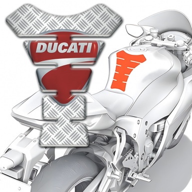 Ducati Tank Protector Crossed Patterns Design with Classic Logo Style 