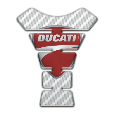 Ducati Tank Guard Pads White Carbon Print 