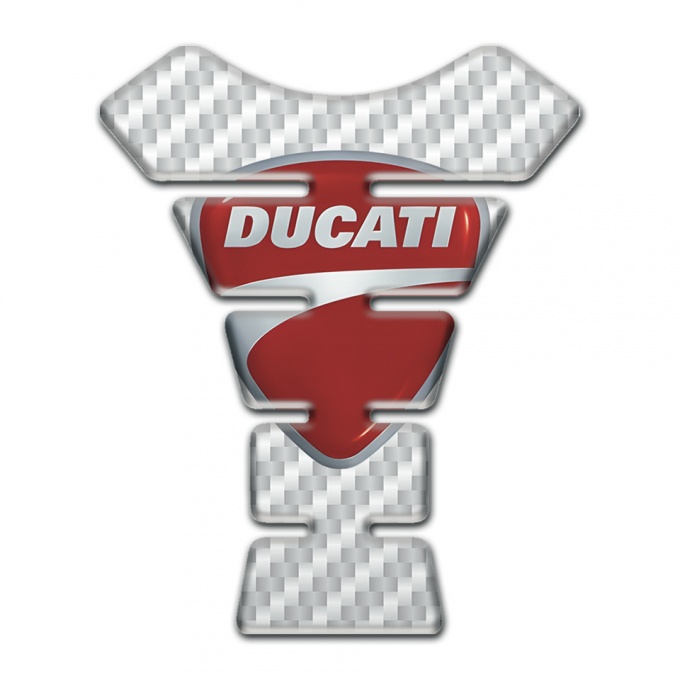 Ducati Tank Guard Pads White Carbon Print 