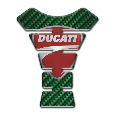 Ducati Tank Pad Protector Green Carbon Print 