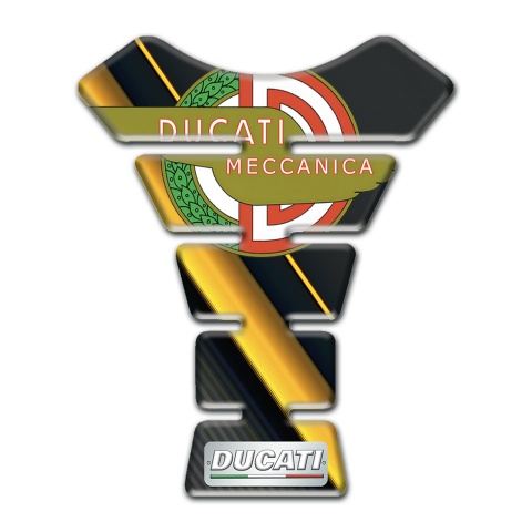 Ducati Tank Fuse Yellow Diagonal Patterns Background with New Logo 