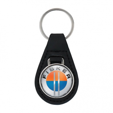 Karma Fisker Keychain Leather Grey Silver Ring Color Design