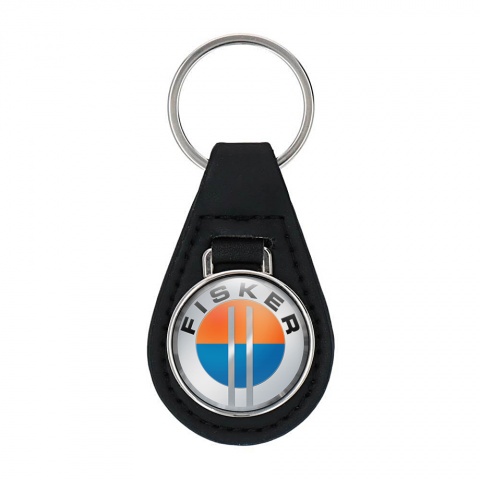 Karma Fisker Keychain Leather Grey Silver Ring Color Design