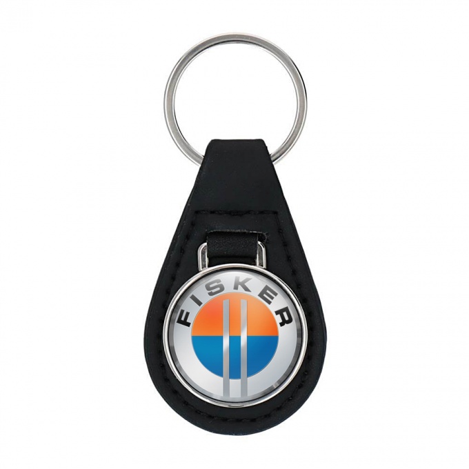 Karma Fisker Keychain Leather Grey Silver Ring Color Design