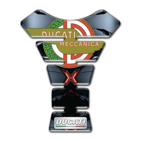 Ducati Tank Pad Motorbike Torn Effect Base with New Logo Style 