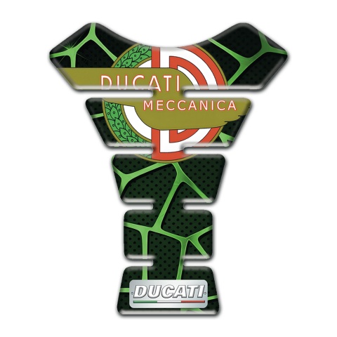 Ducati Tank Protector Black with Green Patterns Design Base and Modern logo 