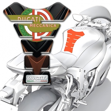 Ducati Tank Protector Black Brown Base Modern Logo Design 