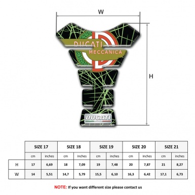 Ducati Tank Pad Motorbike Green Spider Web Design with Modern Logo 