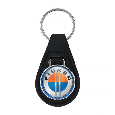 Karma Fisker Keyring Holder Leather Silver Blue Ring Color Edition