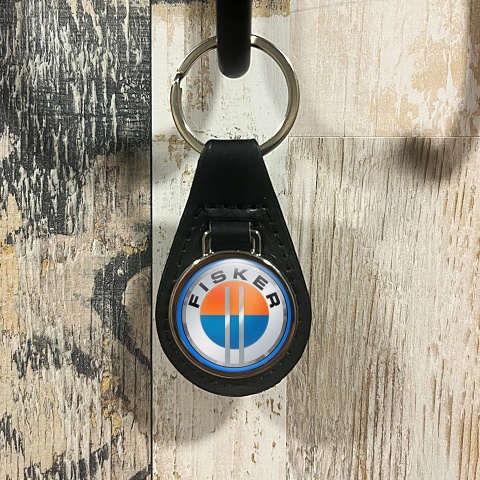 Karma Fisker Keyring Holder Leather Silver Blue Ring Color Edition