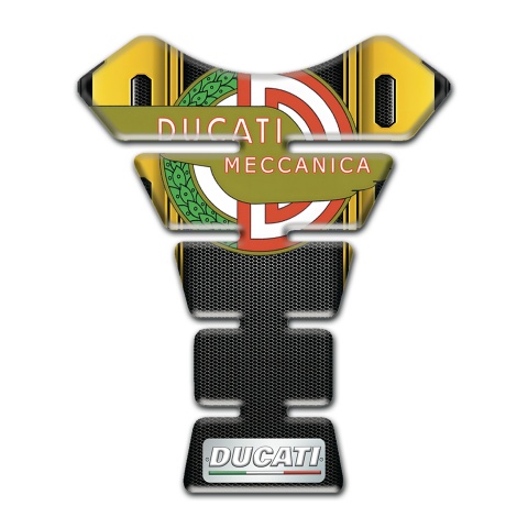 Ducati Tank Guard Pads Black Yellow Decoration with Modern Logo Style 