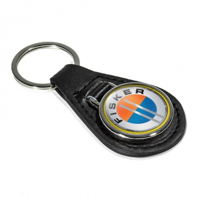 Karma Fisker Leather Keychain Silver Yellow Ring Color Edition