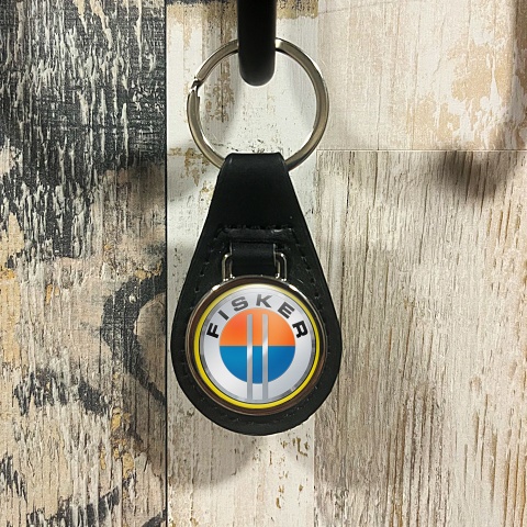 Karma Fisker Leather Keychain Silver Yellow Ring Color Edition