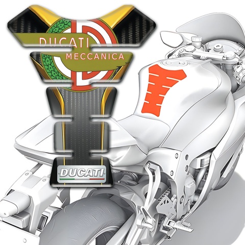 Ducati Tank Pad Protector Anti Slip Sticker with Modern Logo Design 