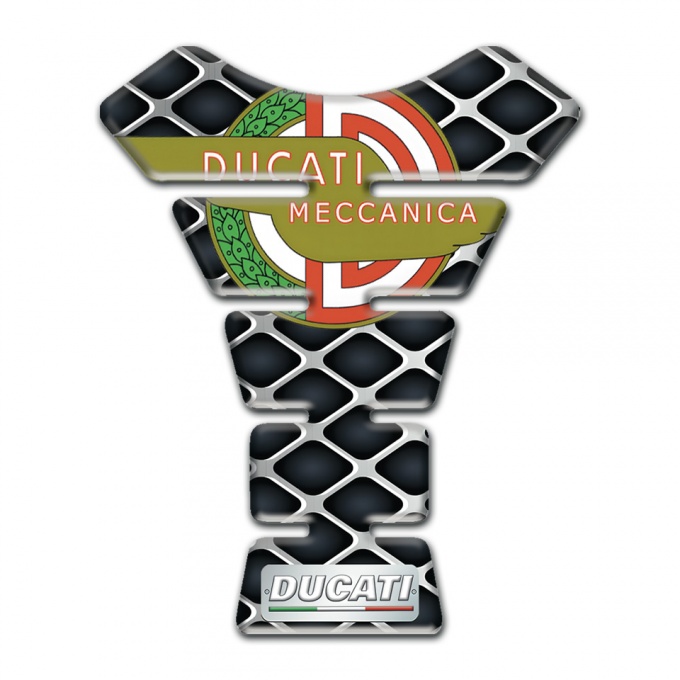 Ducati Tank Guard Pads Large Metal Mesh Design with Modern Logo 