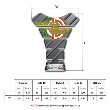 Ducati Tank Pad Protector Gray Diagonal Decoration Base with New Logo Design 