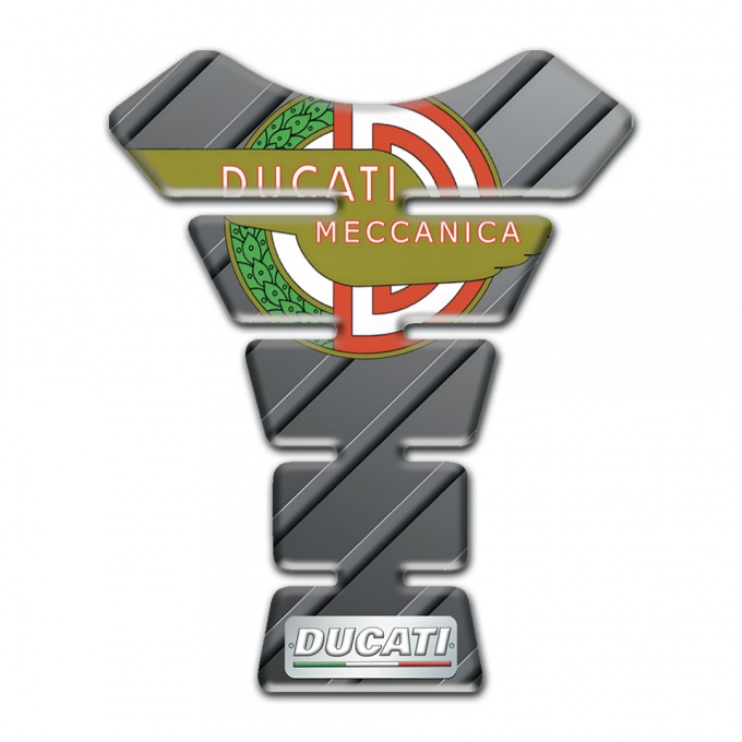 Ducati Tank Pad Protector Gray Diagonal Decoration Base with New Logo Design 