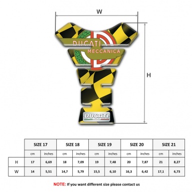 Ducati Tank Fuse Yellow Black Flag Effect with Modern Lohgo Style 