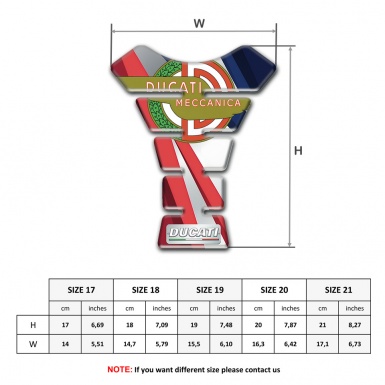Ducati Tank Pad Motorbike Multicolor Decoration Meccanica Logo Style 