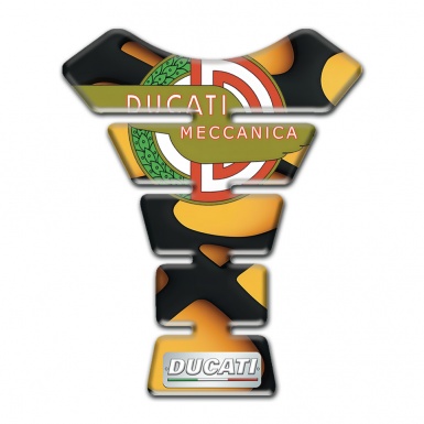 Ducati Tank Pad Motorbike Orange Black Zones Design with Meccanica Logo Edition 