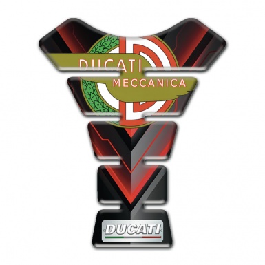 Ducati Tank Pad Motorbike Black base with Red Fragment Design 