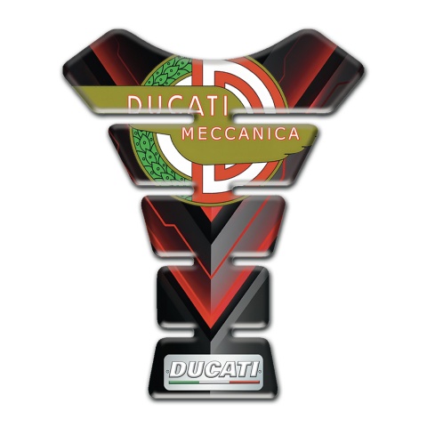 Ducati Tank Pad Motorbike Black base with Red Fragment Design 