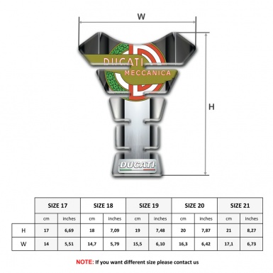 Ducati Tank Pad Motorbike Metal Effect Base Meccanica logo Style 