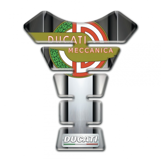 Ducati Tank Pad Motorbike Metal Effect Base Meccanica logo Style 