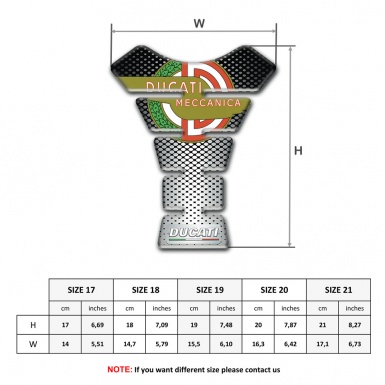 Ducati Tank Protector Silver Black Design Meccanica Logo Style 