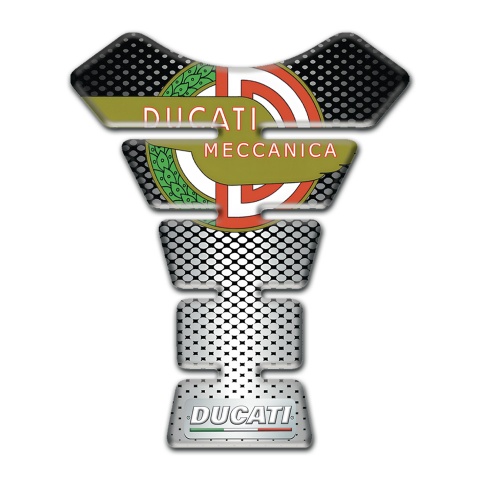 Ducati Tank Protector Silver Black Design Meccanica Logo Style 
