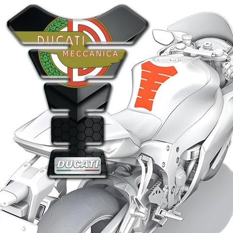 Ducati Tank Pad Protector Meccanica Logo Design with Stylish Decoration 