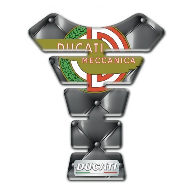 Ducati Tank Guard Pads Gray Leather effect with Modern Loog 