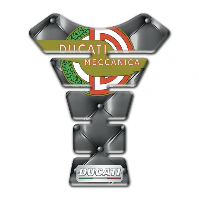 Ducati Tank Guard Pads Gray Leather effect with Modern Loog 