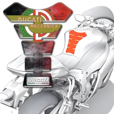 Ducati Tank Pad Protector Mixed Colors Background with New Logo Style 
