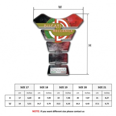 Ducati Tank Pad Protector Mixed Colors Background with New Logo Style 