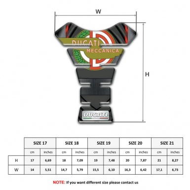 Ducati Tank Pad Motorbike Silicone Sticker Meccanica Logo Design 