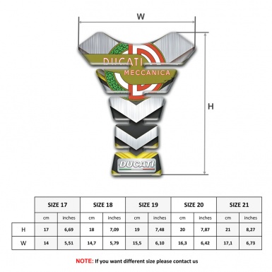 Ducati Tank Pad Protector Meccanica Logo Silver yellow Base 