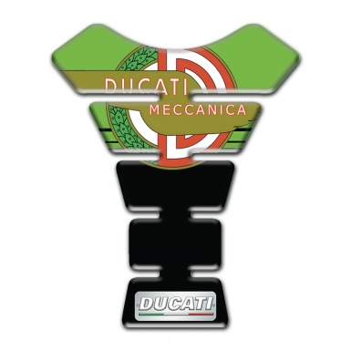 Ducati Tank Protector Green Black warp and Meccanica Logo Style 