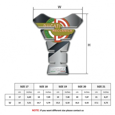 Ducati Tank Pad Protector Gray Diagonal Print Base with New Logo Style 