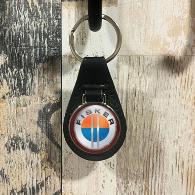 Karma Fisker Key Fob Leather Silver Red Carbon Ring Edition