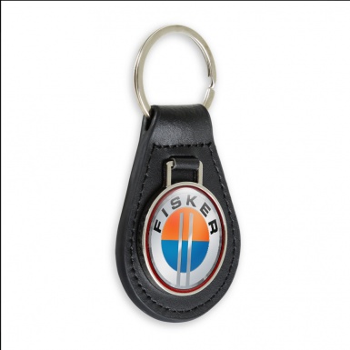 Karma Fisker Key Fob Leather Silver Red Carbon Ring Edition