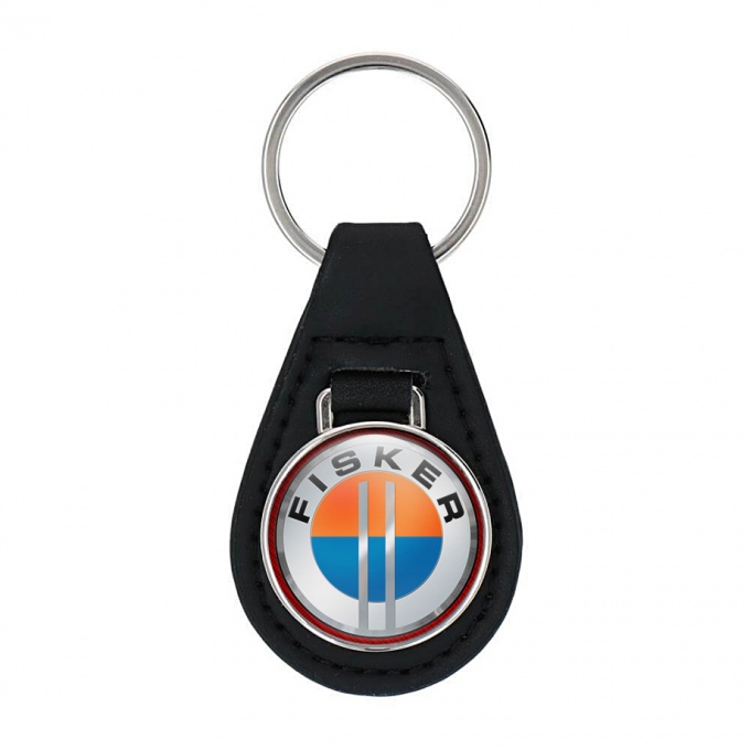 Karma Fisker Key Fob Leather Silver Red Carbon Ring Edition