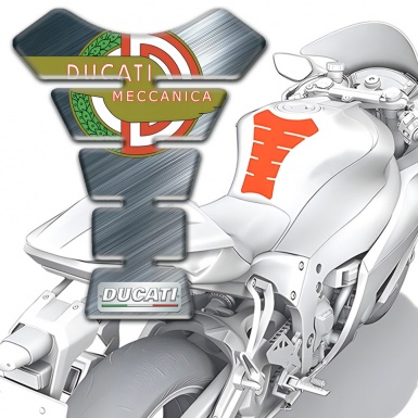 Ducati  Tank Pad Motorbike Polished Surface base Meccanica Logo Style 