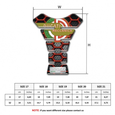Ducati  Tank Protector Red Grid Base Meccanica Logo 