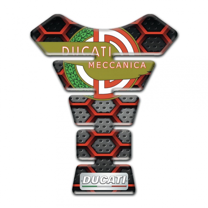 Ducati  Tank Protector Red Grid Base Meccanica Logo 